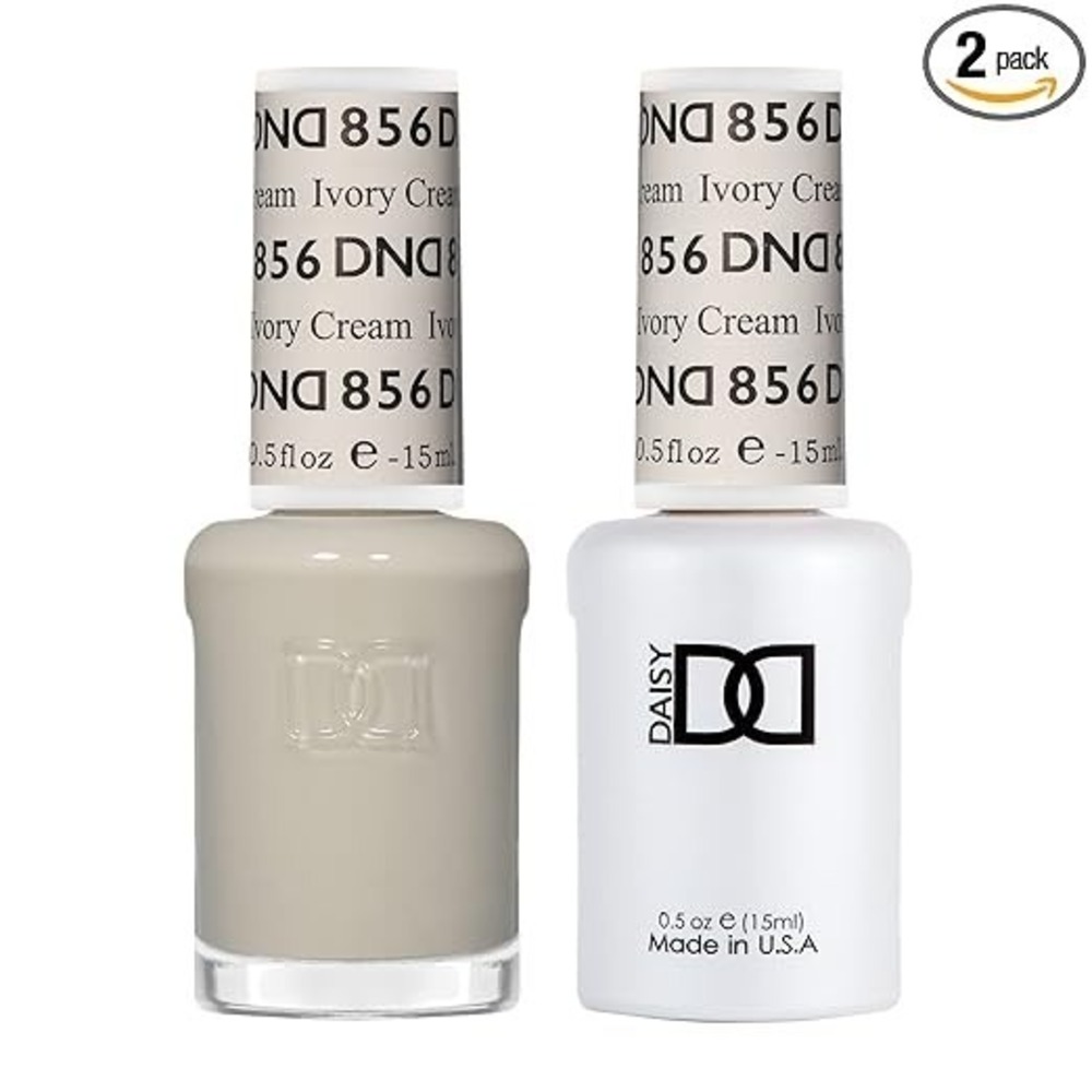 DND Gel Polish Set Sheer Collection UV/LED GelPolish & Lacquer #856 Ivory Cream
